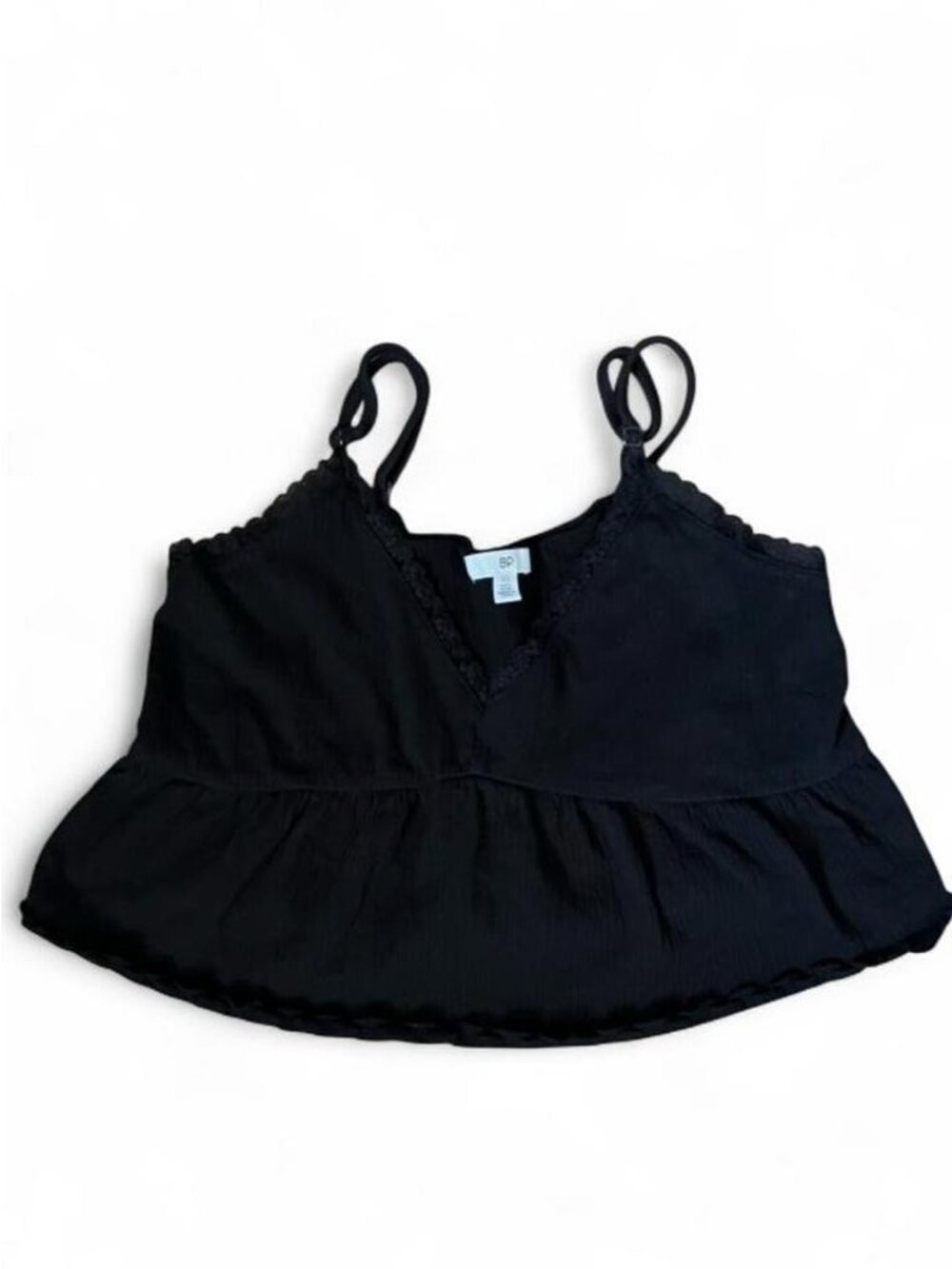 BP. Women's Black Lace Trim Camisole Top Adjustable Straps XS